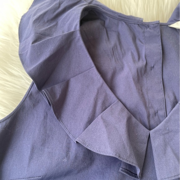 NWT  - 1901 - Nordstrom's - Women's Ruffled Blouse - Navy -  Size Medium - Picture 5 of 10